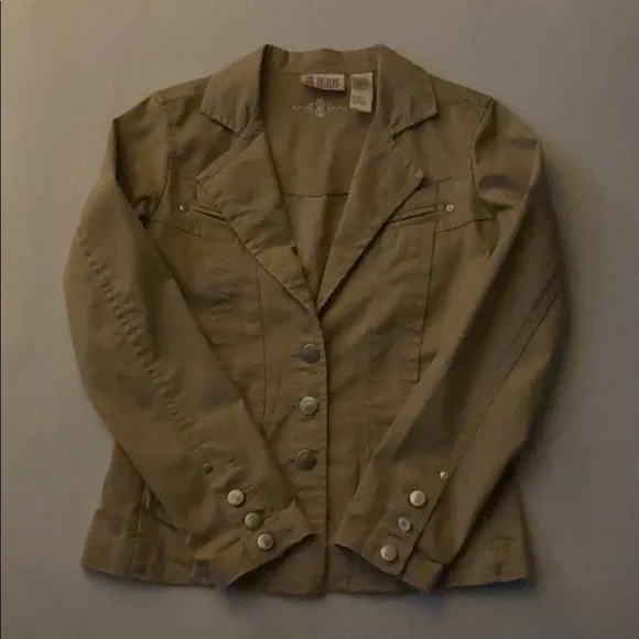Tan Canvas Jacket, Size 8 - Picture 2 of 8